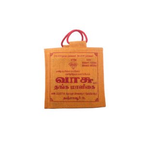 Custom Orange Printed Jute Bag