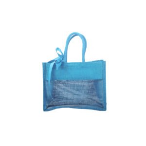 Sky Blue Transparent Jute Gift Bag