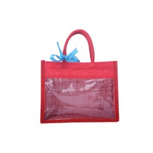 Red Transparent Jute Gift Bag