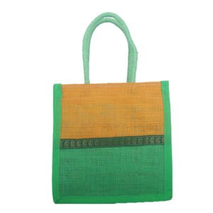 Mustard & Green Dual-Tone Jute Bag