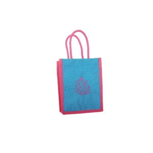 Blue Ganesha Print Jute Bag