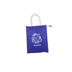 Royal Blue Ganesha Print Jute Bag